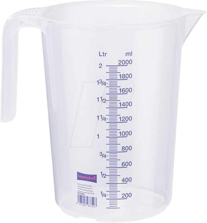 HND 937500 - Hünersdorff Messbecher transparent 2,0 l