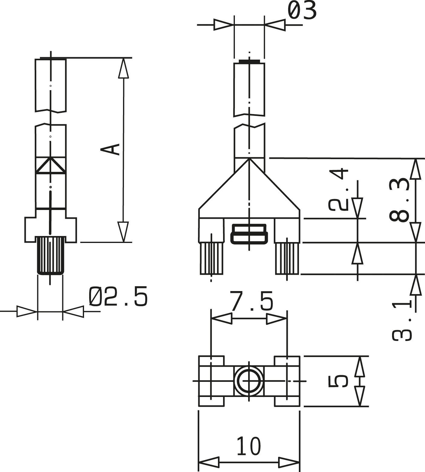 MEN 1275.1002 - Lichtleiter, SMD, 30mm, ø 3mm, gerade