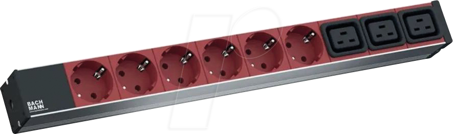 Thumbnail - BACH 800.2333 - PDU, 1HE, 6x Schutzkontakt, 3x C19