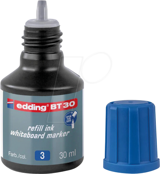 EDDING BT30003 - Nachfülltinte, Whiteboardmarker, BT 30, blau