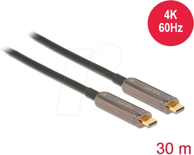 DELOCK 84132 - Aktiv Optisches USB-C™ Video Kabel (AOC), 4K 60Hz, 30 m