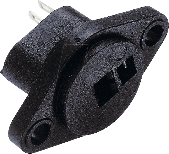 LB2PS - Lautsprecher-Einbaubuchse, gerade, 2-pol, schwarz