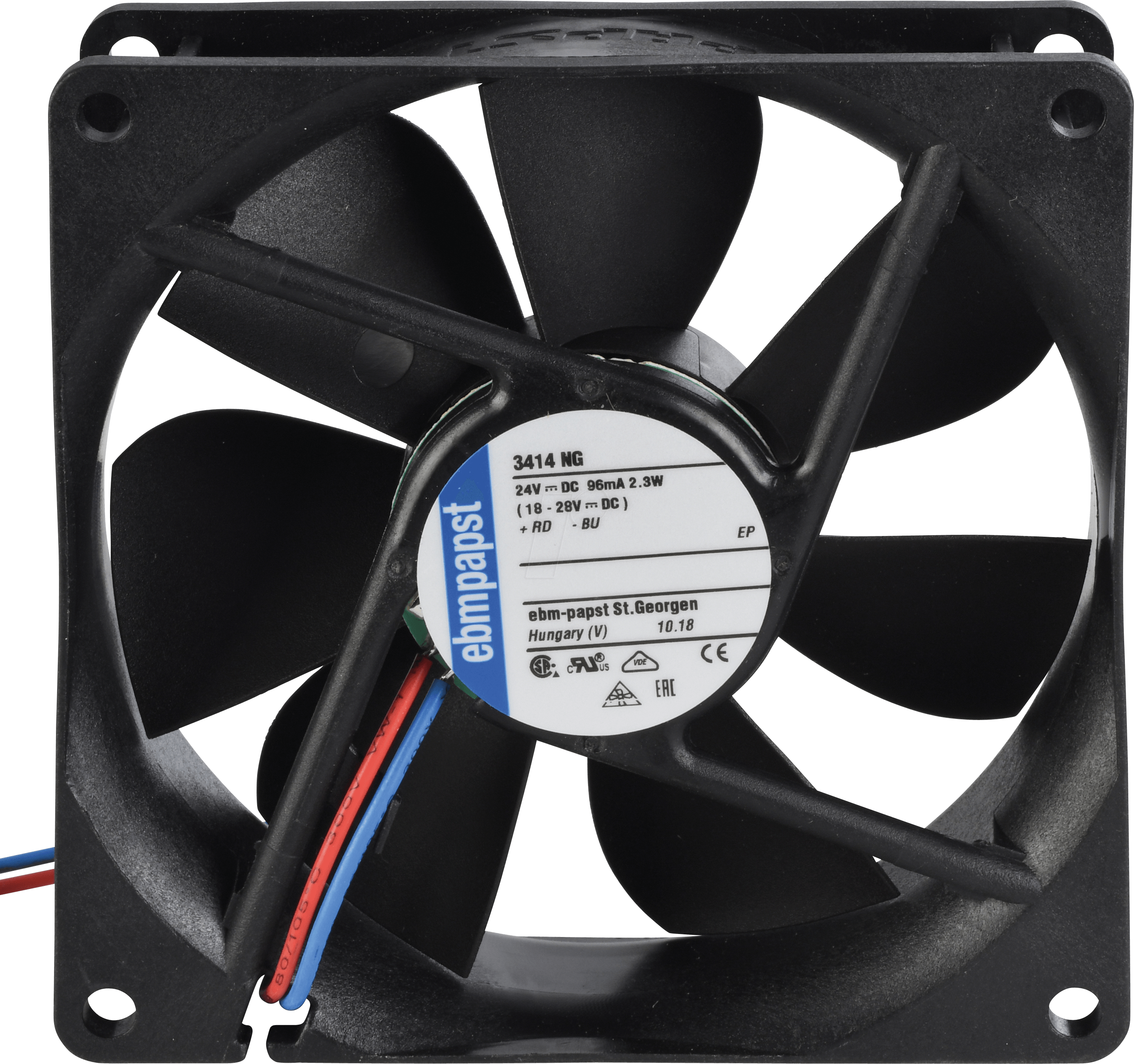 PAPST 3414 NG - Axiallüfter, 92x92x25mm, 24VDC, U/min: 2700