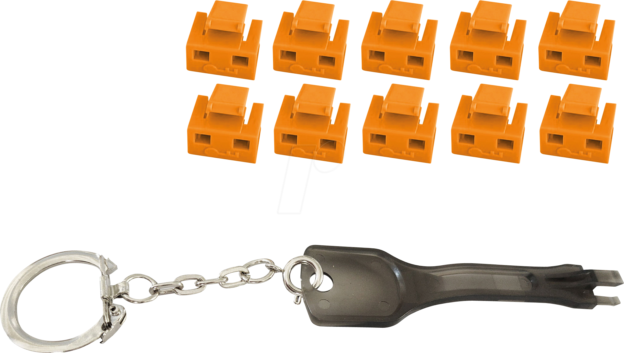 Thumbnail - SHVP BS08-01035 - RJ45 Port Blocker Set, Buchse, orange, 10 Stück