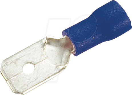 FS-B-6,35 - Flachstecker, Breite: 6,35mm, blau