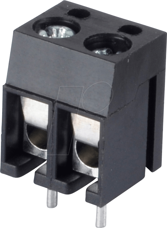 CTB1202-2BK - Lötbare Schraubklemme - 2-pol, RM 5 mm, 90°
