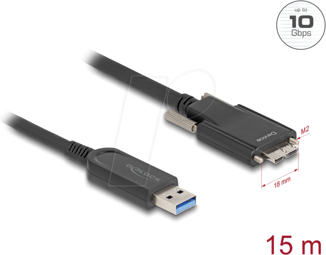 DELOCK 83217 - Optisches USB 10 Gb/s Kabel, A Stecker auf Micro-B Stecker, 15 m