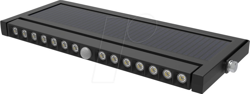 LX-LXSO700101 - Solar-Wandleuchte, PIR-Sensor, 10 W, 1000 lm, 6500K, IP54, schwe