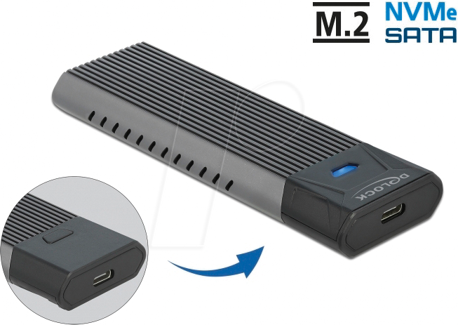 DELOCK 42638 - Externes USB 3.1 Gehäuse für M.2 (NVMe/SATA)
