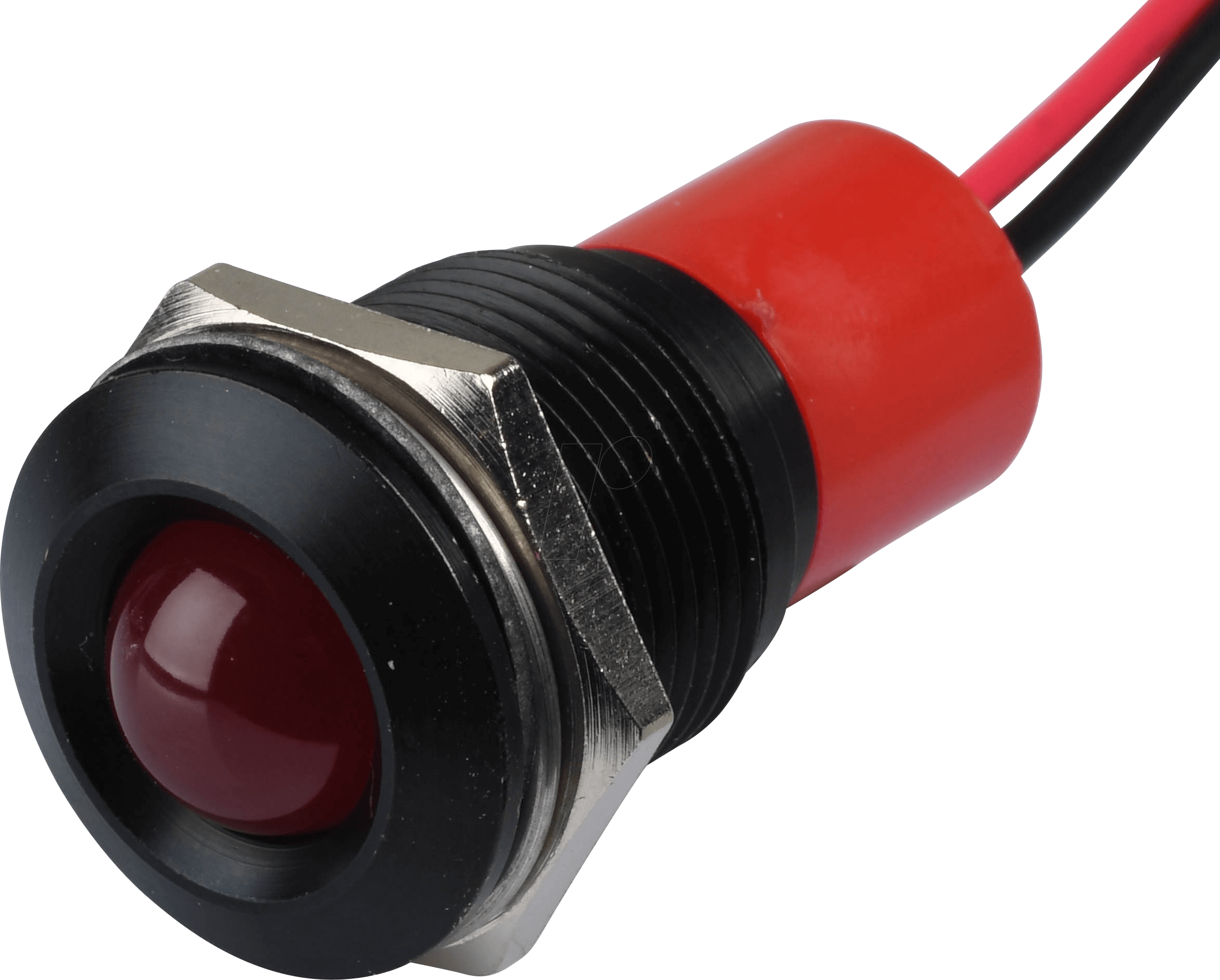 Thumbnail - APM Q16P3B R12E - LED-Signalleuchte, rot, 12 V, Ø 16 mm, vorstehend, bedrahtet