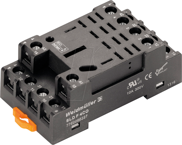 SLD F 4CO - Relaissockel D-Serie DRL für 4 Wechsler