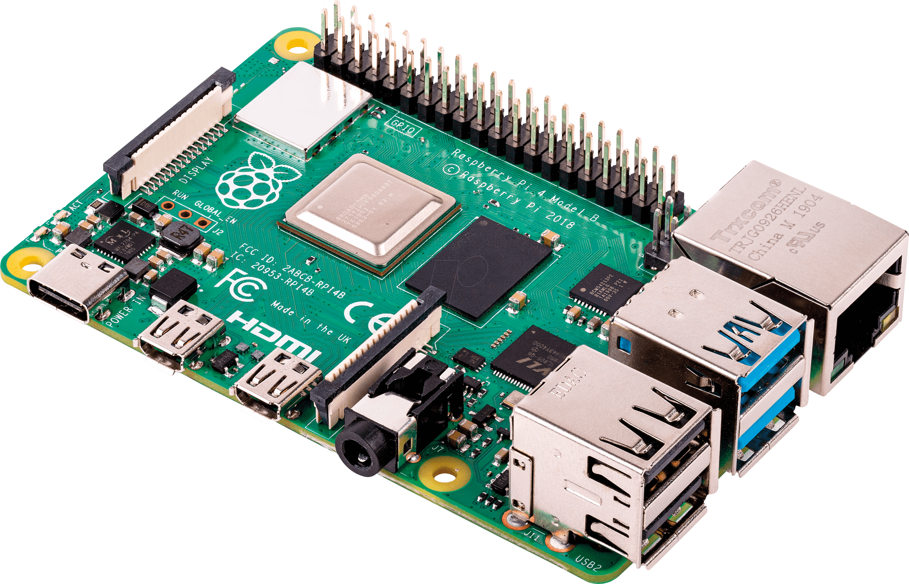 RASP PI 4 B 4GB - Raspberry Pi 4 B, 4x 1,5 GHz, 4 GB RAM, WLAN, BT