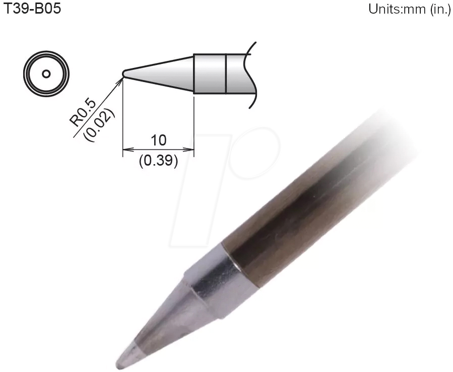 HAK T39-B05 - Aktiv-Lötspitze T39-B05, 0,5 mm, konisch