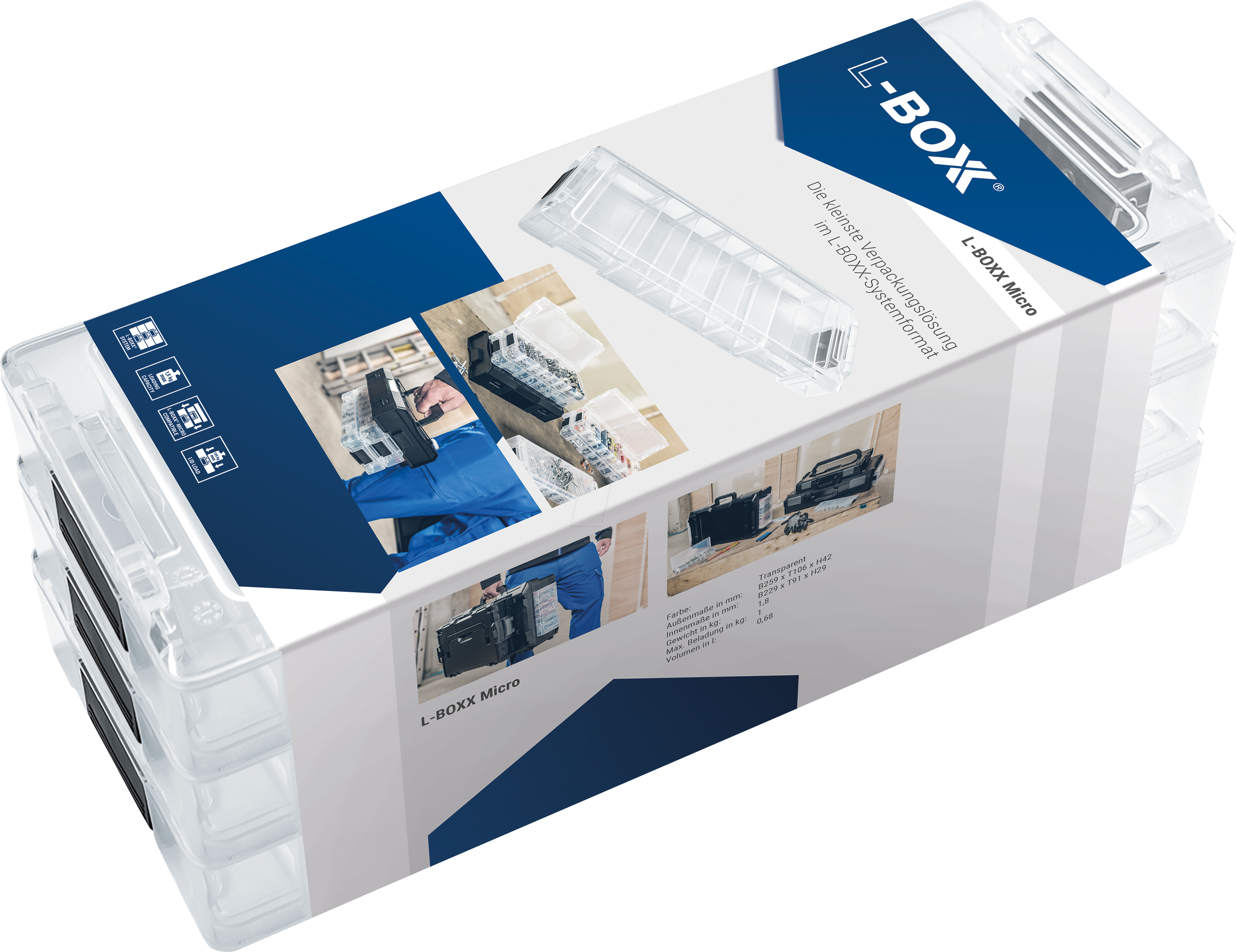 BOXX 6100001273 - L-BOXX Micro, 3er Pack