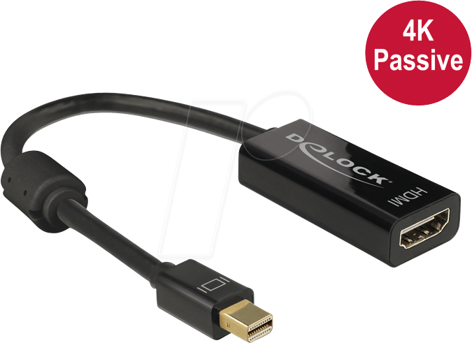 DELOCK 62613 - DisplayPort Adapter, Mini DP 1.2 Stecker auf HDMI Buchse