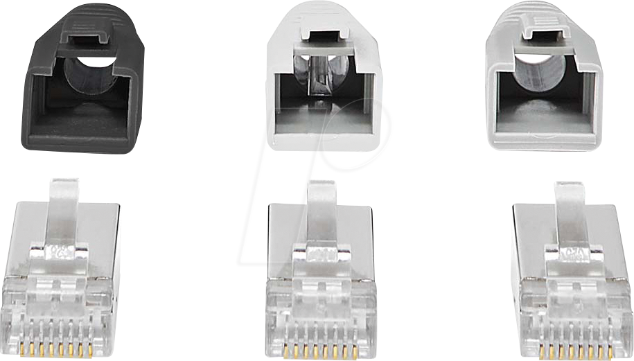 N CCBW89380GY - RJ45-Stecker, FTP Cat.6a, 10 Stück