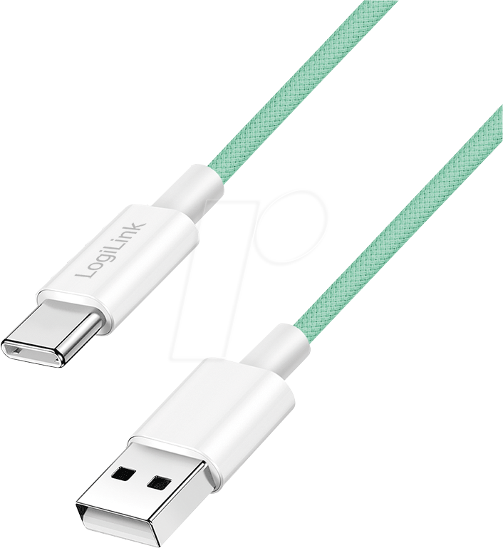 Thumbnail - LOGILINK CU0327 - Sync- & Ladekabel, USB-C -> A, 60 W, grün, 1 m