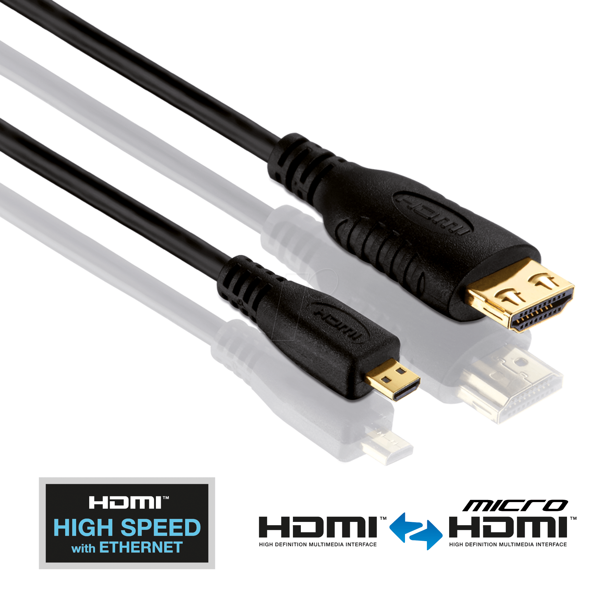 Thumbnail - PURE PI1300-020 - HDMI/Micro HDMI Kabel - PureInstall Serie 2,00m