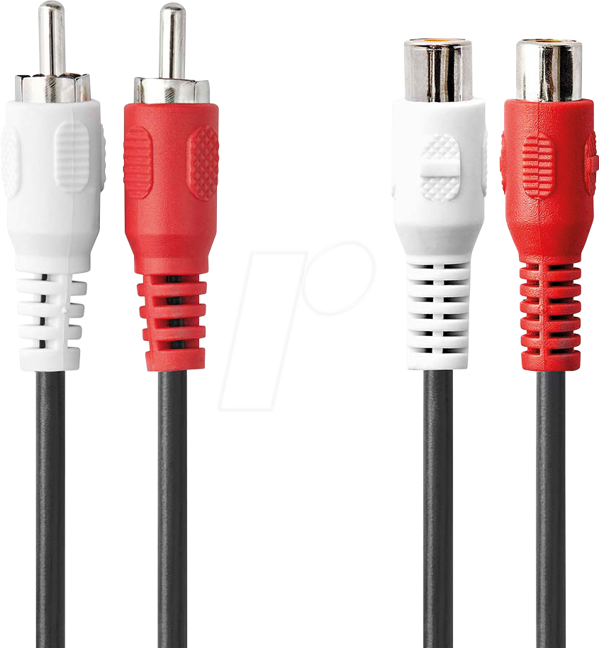 N CAGB24205BK50 - Cinch Audio Kabel, 2x Cinch Stecker auf 2x Buchse, 5,0 m