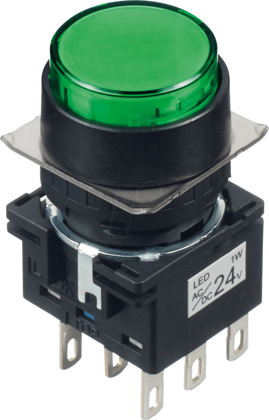 ID LB1LA1T64G - Beleuchteter Einbautaster LB, 22 mm, 2 CO, grün