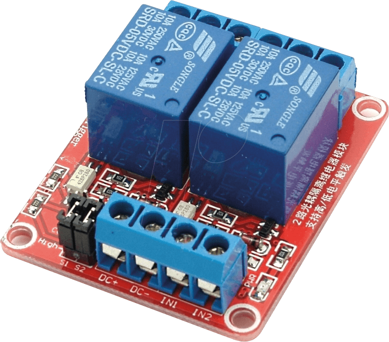 DEBO RELAIS 2CH - Entwicklerboards - Relais-Modul, 2 Channel, 5 V, SRD-05VDC-SL-C