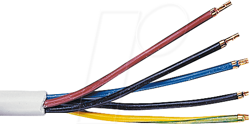 H05VV F5G2,5 2M - Herdanschlussleitung H05VV-F, 5 x 2,5 mm, 2 m, weiß