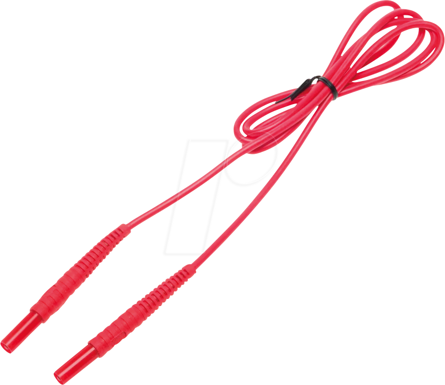 SONEL 1X2REBB2X5 - Prüfleitung, 1,2 m, rot, gesichert, 1 kV