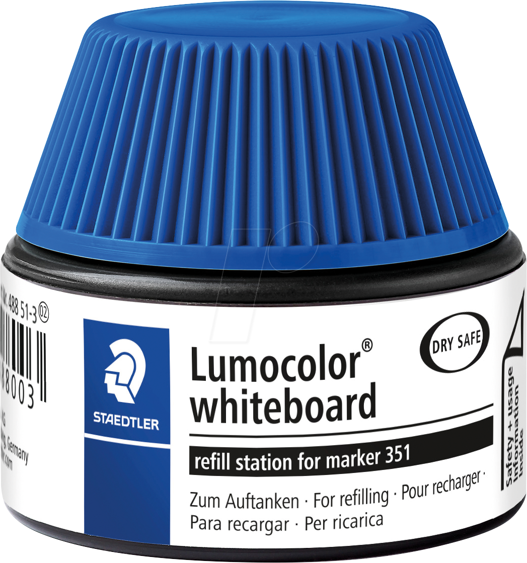 STAEDTLER 488513 - Nachfüllstation, Lumocolor Whiteboard Marker 351/351 B, blau