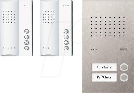 RITTO RGE1818425 - Audio-Türsprechanlagen Set ACERO, 2 Familienhaus