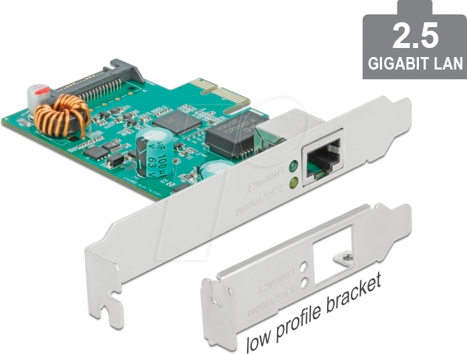 DELOCK 89139 - Netzwerkkarte, PCI Express, 2,5 Gigabit Ethernet, 1x RJ45, PoE+