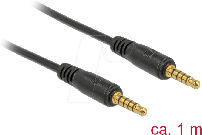 Thumbnail - DELOCK 85696 - Kabel Klinke 5 Pin 3,5 mm Stecker > Stecker 1 m schwarz
