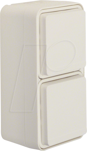 BERKER 47703522 - Steckdose 2fach senkrecht mit Klappdeckel AP, W.1, polarweiß