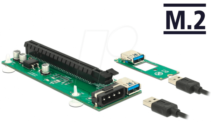 DELOCK 41428 - Delock Riser Karte M.2 Key B+M > PCIe x16, 30 cm