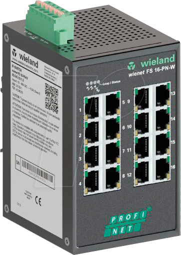 WIENET FS16-PN-W - Switch, 16-Port, Fast Ethernet
