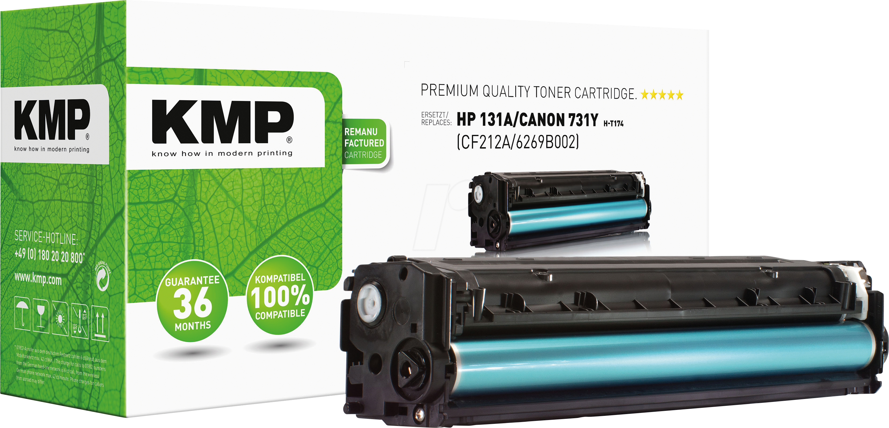 KMP 1236,0009 - Toner, gelb, 131A, rebuilt, HP