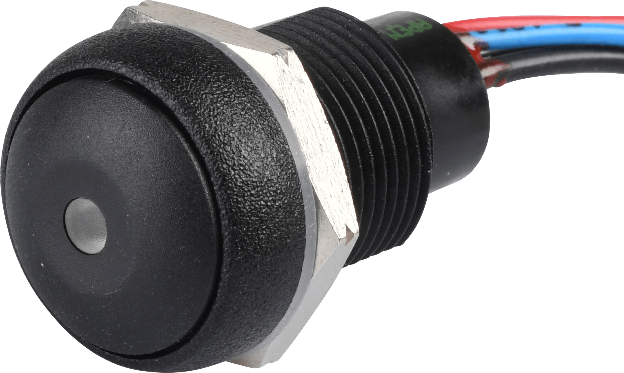 IR16 RT LEDRT - Druckschalter IR 16 mm - gewölbt, Litze, rt, LED rt