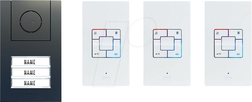 ME AD ALU 4030 A - Audio-Türsprechanlage Set, 3-Familienhaus, anthrazit