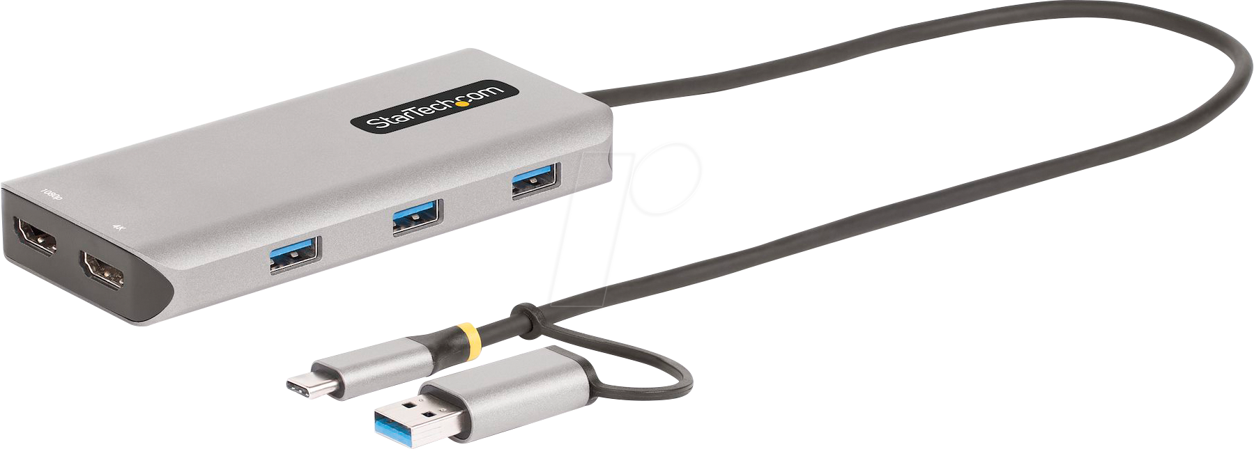 Thumbnail - ST 167B-USBC - Adapter USB, USB A/C > 2x HDMI, 3x A-Buchse