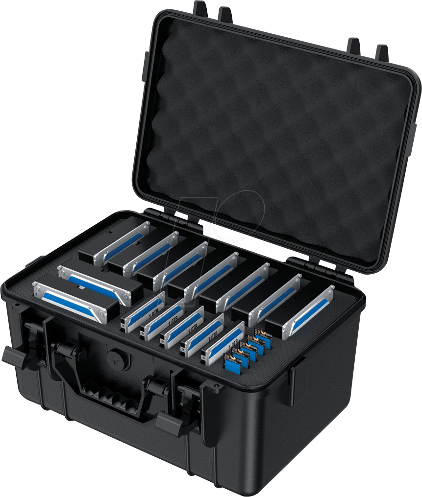 GG 18043 - Festplatten Schutzkoffer für 9x 3.5'' + 5x 2,5'' + 5x M.2