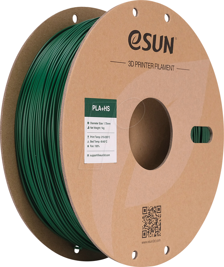 ESUN 72205093 - Filament, PLA+HS, 1,75 mm, piniengrün, 1 kg
