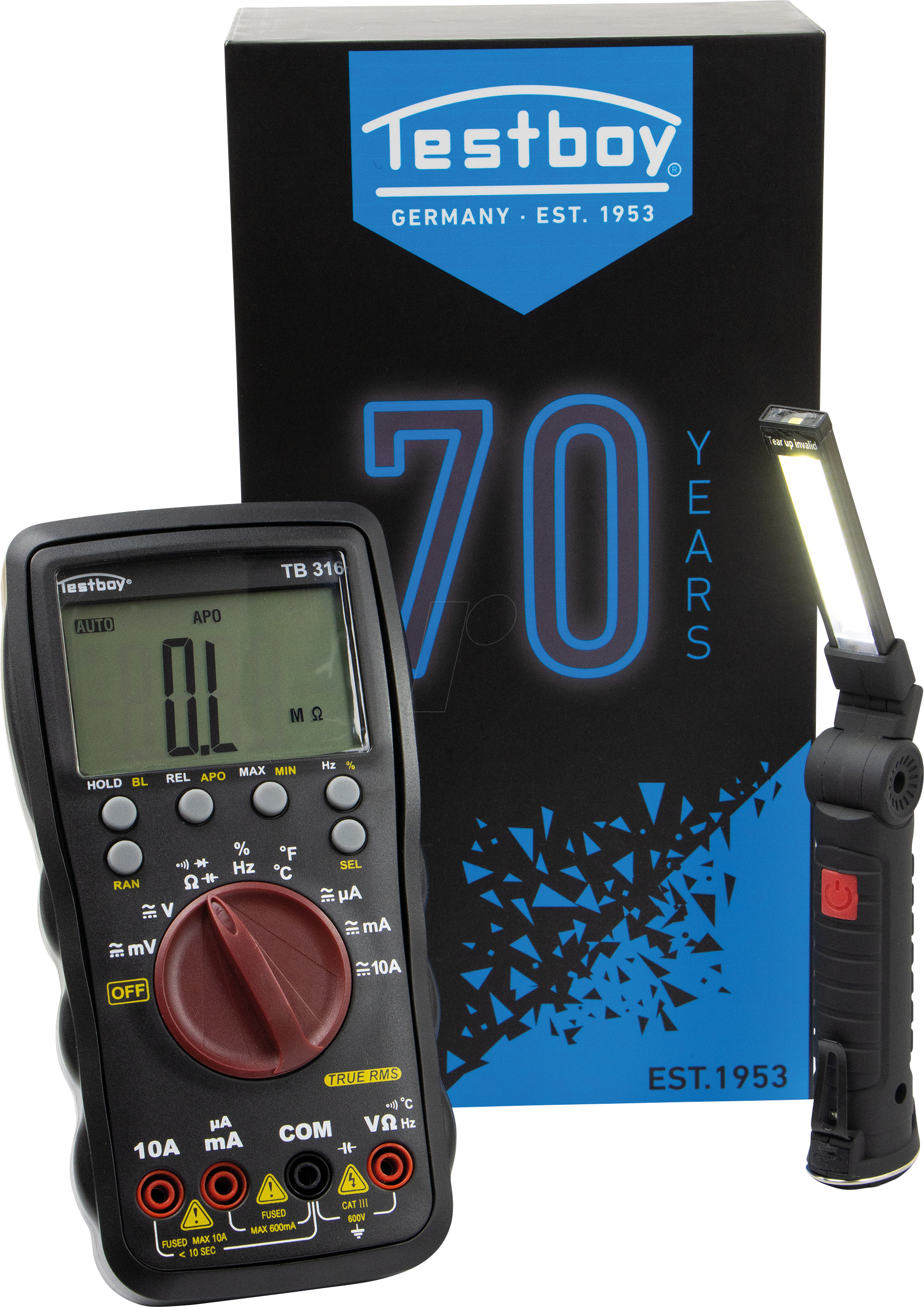 TESTBOY JUBTB316 - Multimeter 316, digital, TRMS, inkl. Testboy Light 150