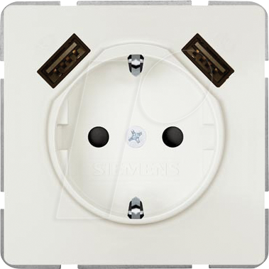 SIE 5UB18700TW01 - DELTA style Schutzkontakt-Steckdose mit doppeltem USB-Ladegerät