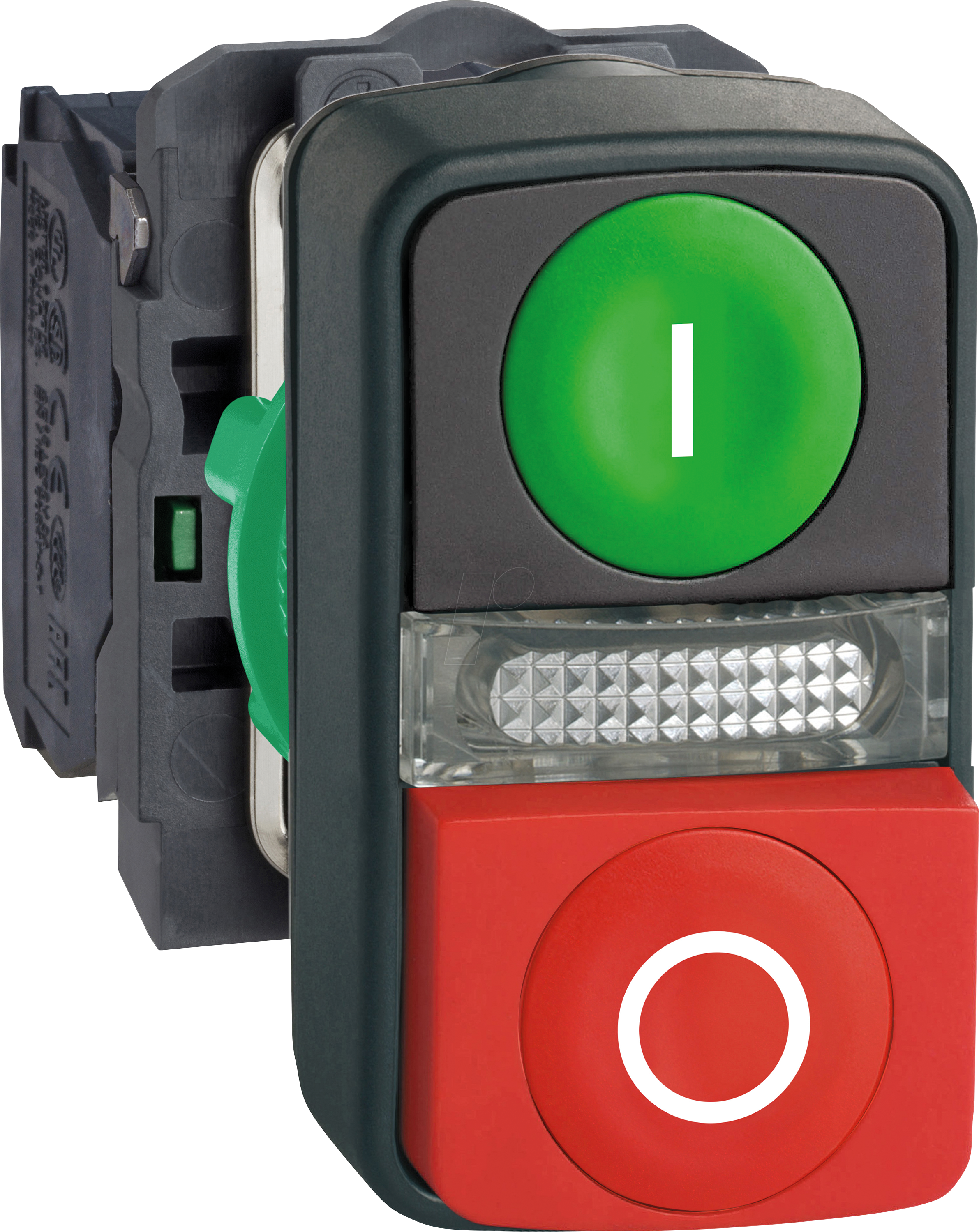 XB5AW73731B5 - Doppeldrucktaster, Harmony XB5, Kunststoff, beleuchtet, 1S + 1Ö