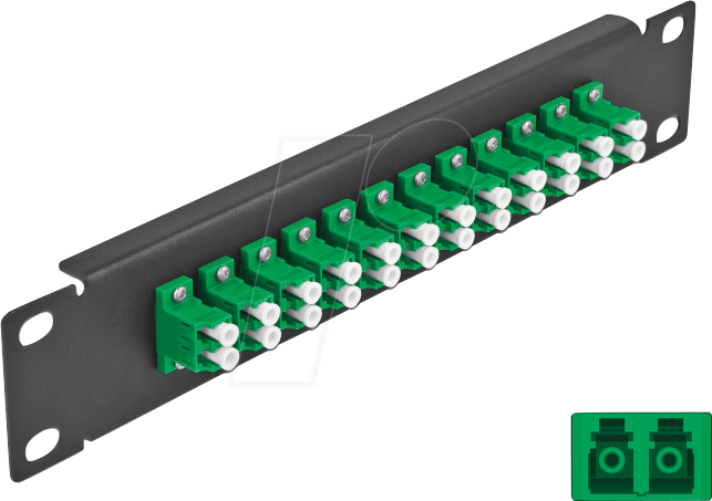 DELOCK 66766 - LWL Patchpanel, 10'', 12-Port, LC Duplex, 1HE, schwarz