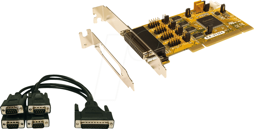EXSYS EX-41384 - EXSYS PCI Karte 4S Seriell RS-232 + Kabel, Bügel