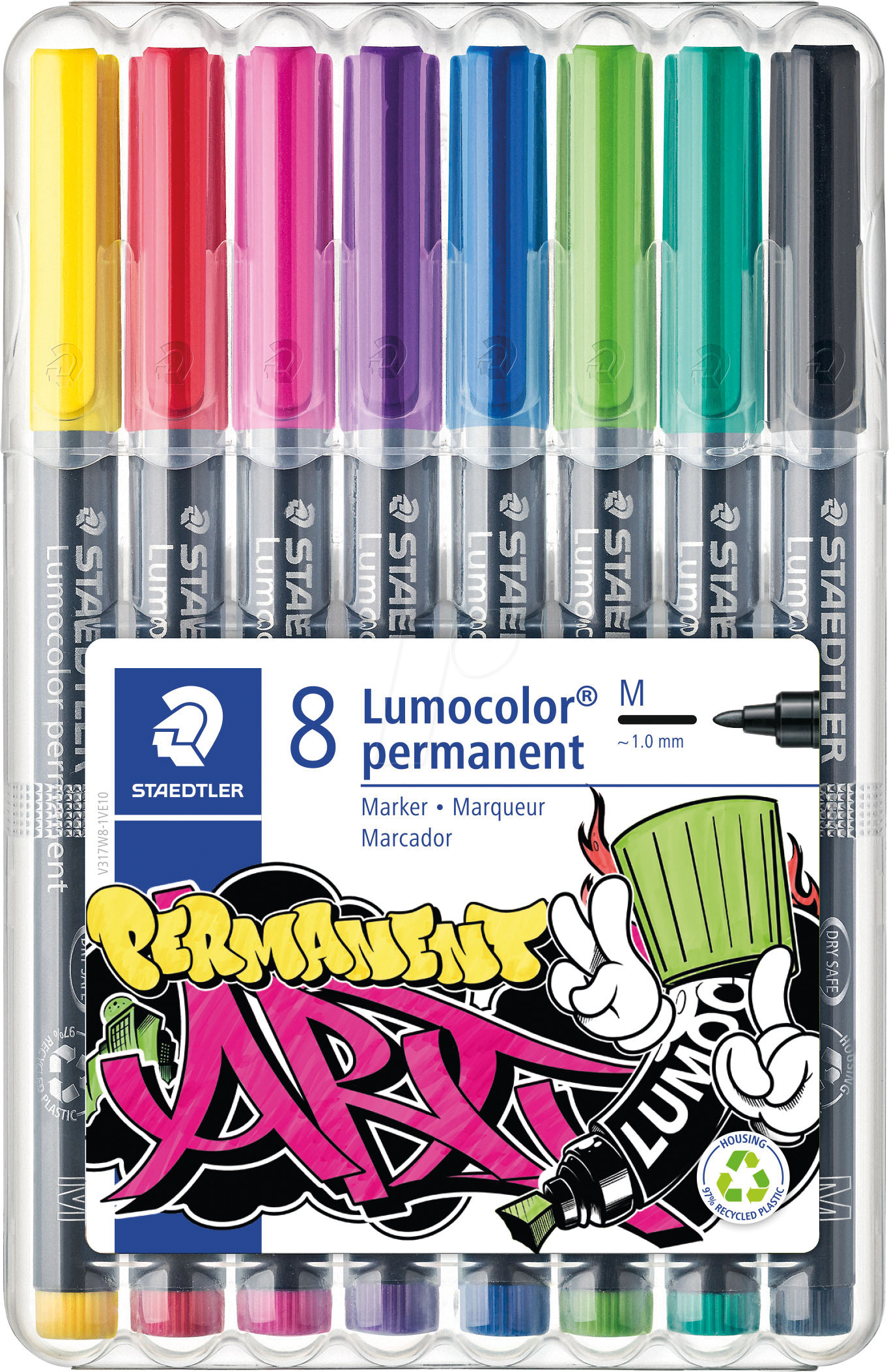 STAEDTLER 317W81 - Permanent-Universalstift M, Set, 8 Farben