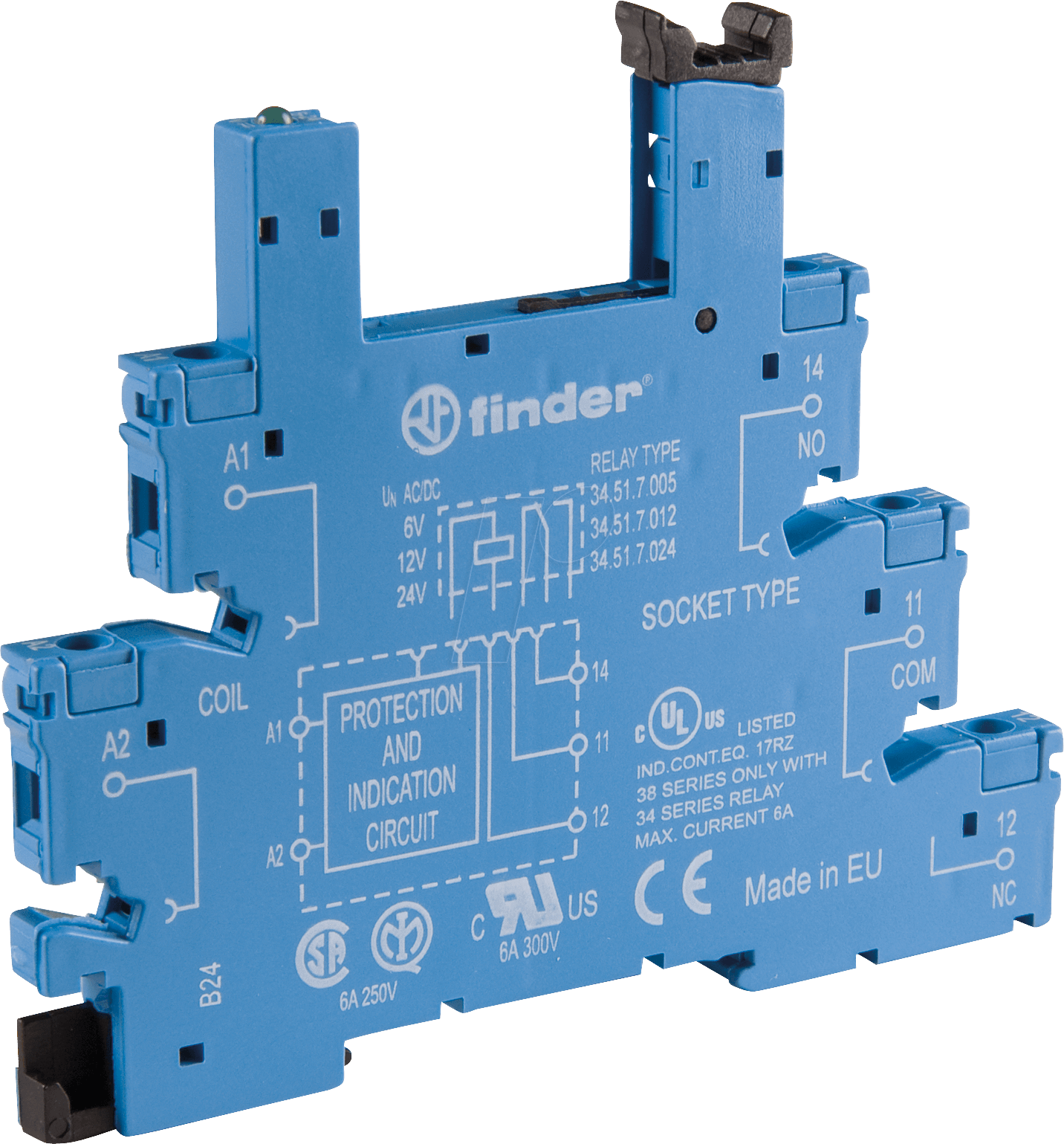 FIN 93.01.3 240 - Relaissockel für: FIN 34.51/.81, blau