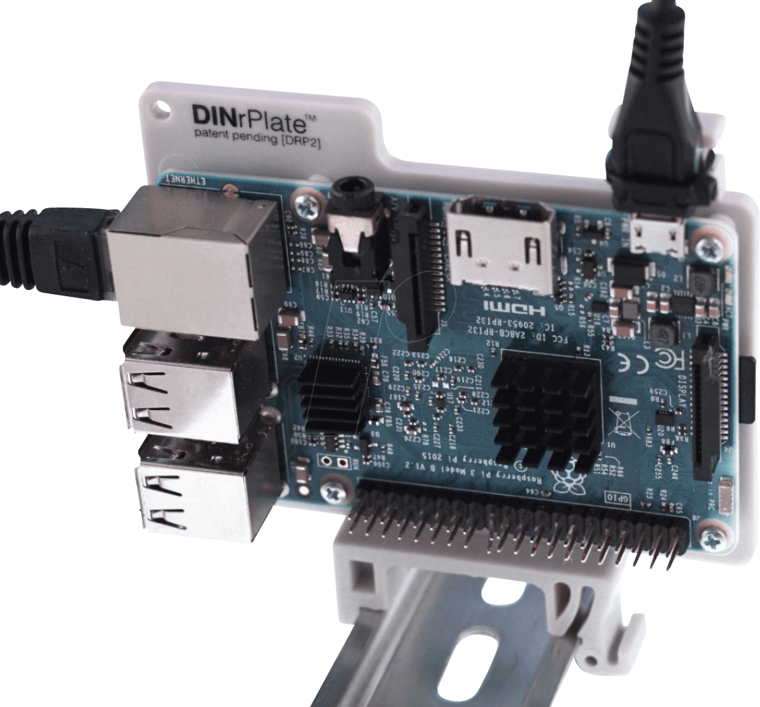RPI DINRAIL - Raspberry Pi - Hutschienenhalterung, grau
