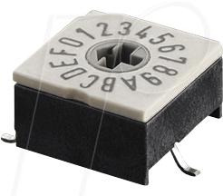 HA P60 703 - Codierschalter - 16 Pos, SMT 4+1, Hexadezimal