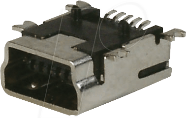 Thumbnail - USB BWM SMD - USB-Einbaubuchse, B-Mini, gew., SMD-Montage
